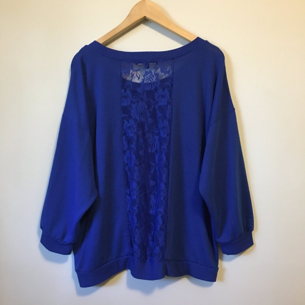 Almost Famous Bejeweled Blue Angel Wing Sweater 3X Plus - Picture 2 of 16